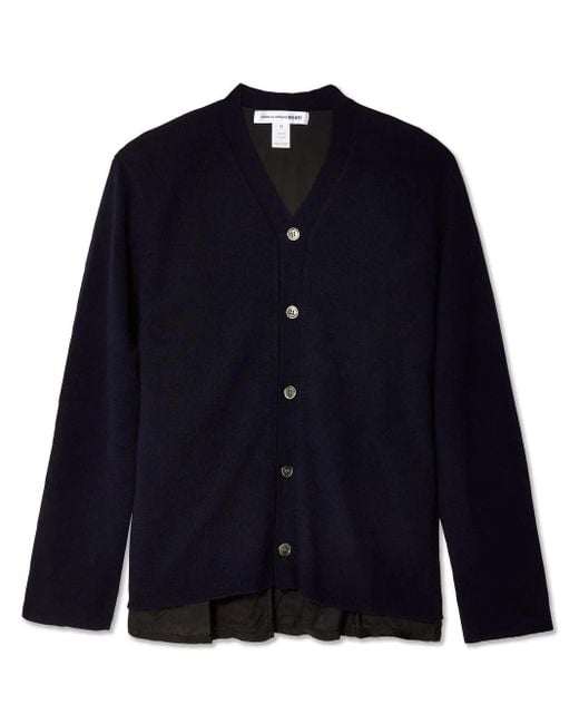 Cardigan Con Inserto Camicia di Comme des Garçons in Blue da Uomo