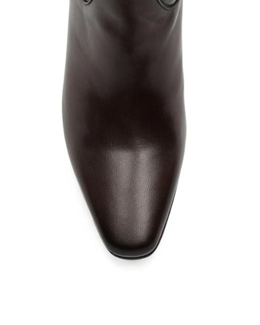 Pantanetti Black Moplene Pointed-Toe Leather Ankle Boots