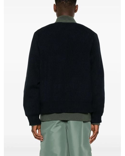 Sacai Black Layered Bomber Jacket for men