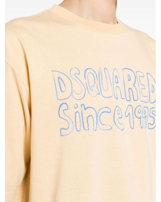 DSquared² Natural Logo-print Cotton T-shirt for men