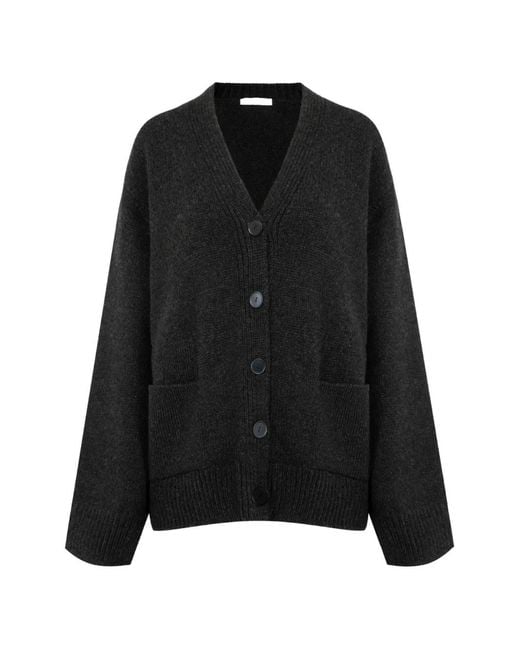 The Row Black Milou V-Neck Knitted Cardigan