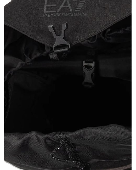 EA7 Black Backpack With Logo