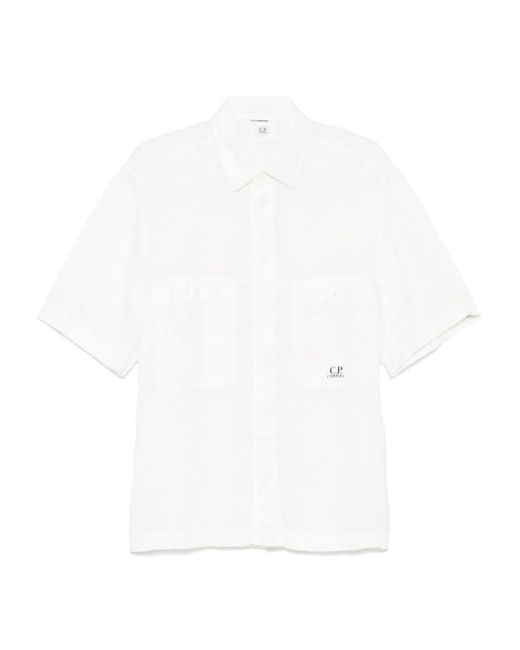 C P Company White Linen Shirt for men