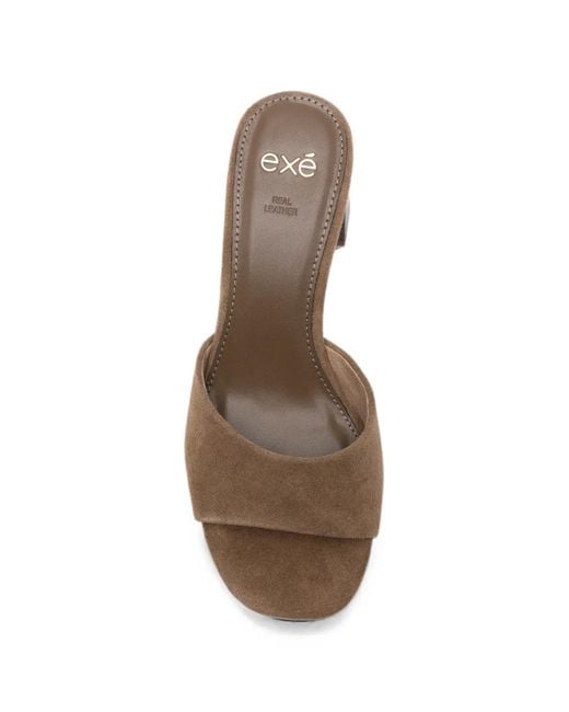 Exe' Green Suede Block-Heel Sandals