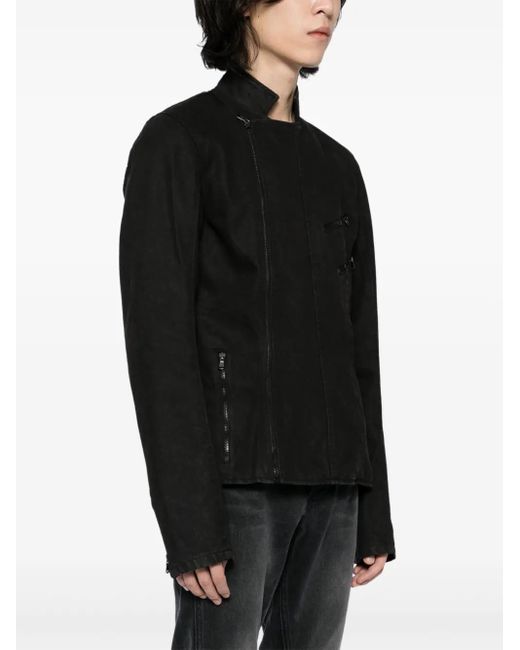 P.L.N. Black Denim Biker Jacket for men