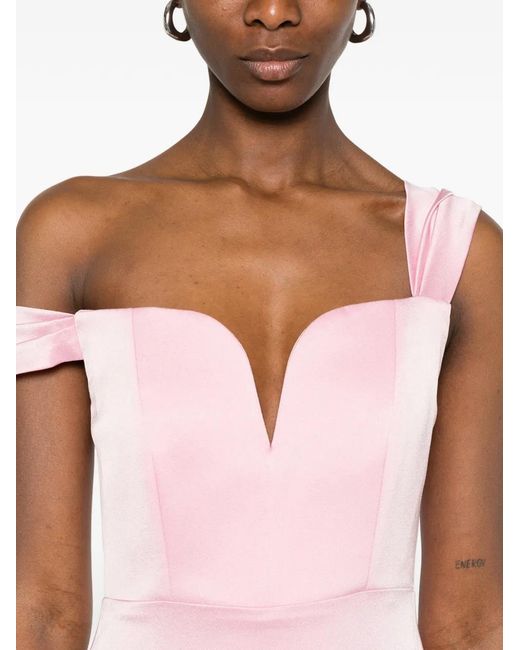 Alex Perry Pink Zip-Fastening Midi Dress
