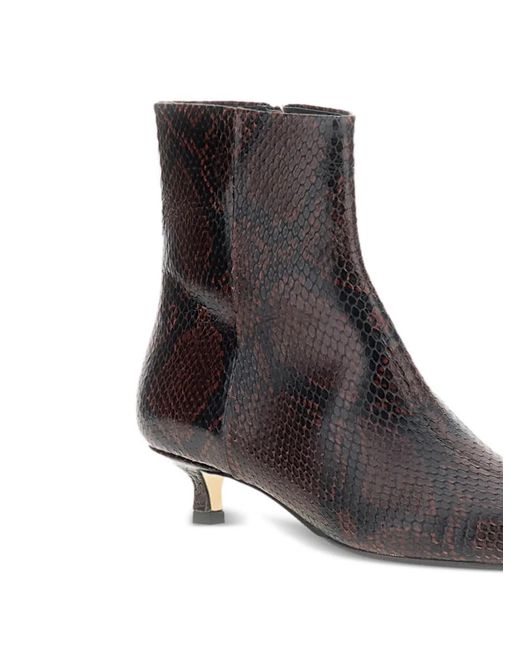 Aeyde Brown Sofie Snake Print Calf Leather Port