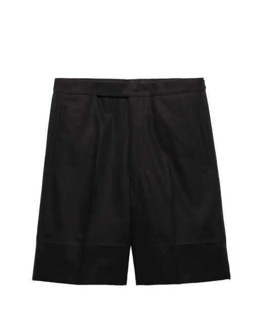 Prada Black Cotton Bermudas for men