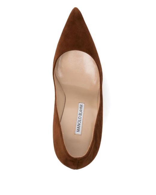 Escarpins 100 Mm En Daim Manolo Blahnik en coloris Brown