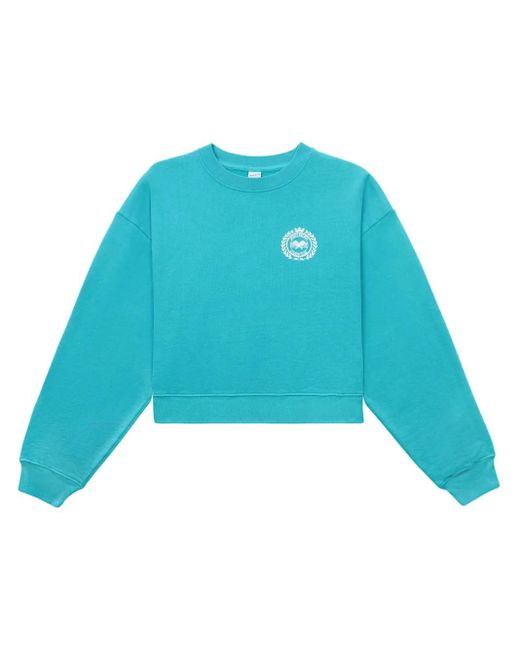 Sporty & Rich Blue Ny Country Club Cropped Sweatshirt