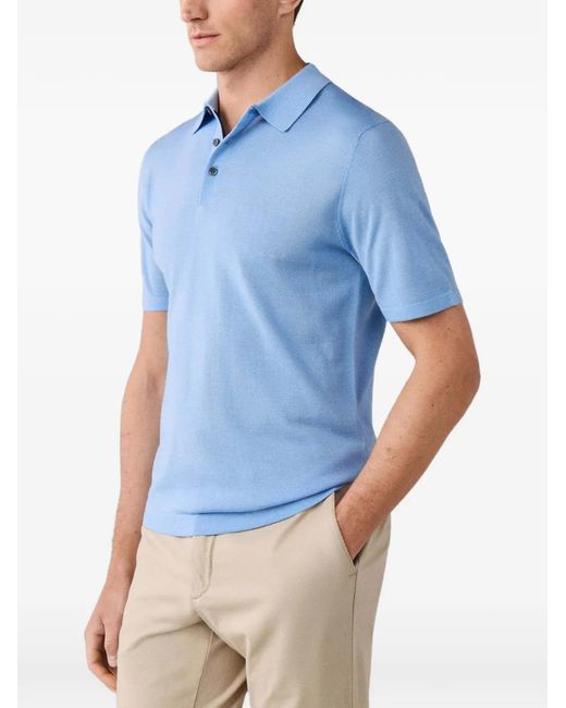 Hackett Blue Polo À Manches Courtes for men