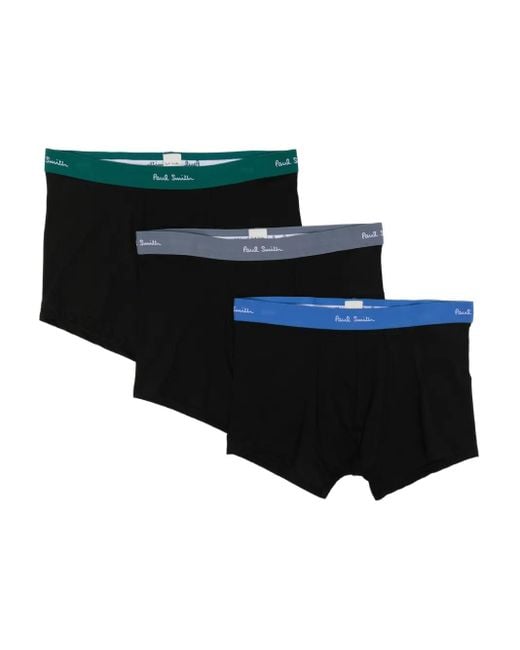 Paul Smith Black Logo-Waistband Boxers (Set Of Three) for men