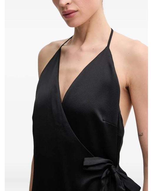 Robe Portefeuille À Dos Nu Sandro Ferrone en coloris Black