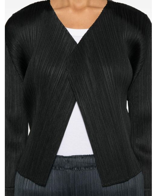 Veste plissée à manches longues Issey Miyake en coloris Black