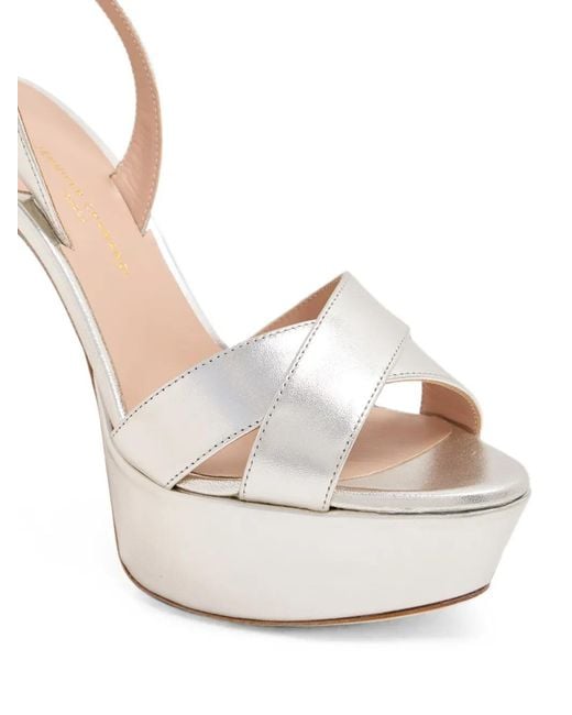 JENNIFER CHAMANDI White Platform Crossover-Strap Sandals