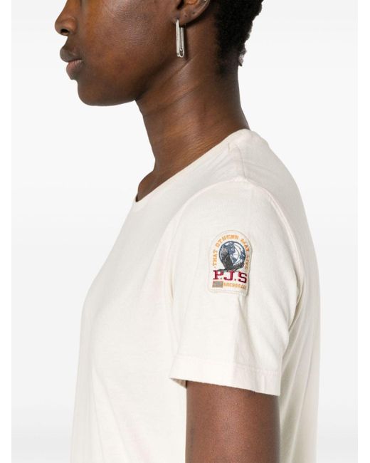 Parajumpers White Logo-patch Cotton T-shirt