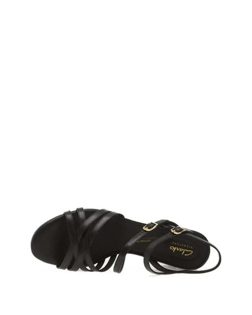 Clarks White Ezoria Multi-Strap Sandals