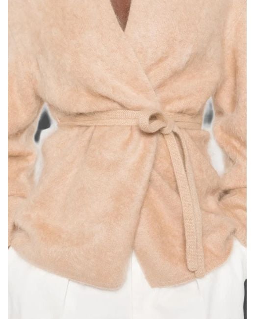 Soft Goat Natural Brushed Wrap Cardigan
