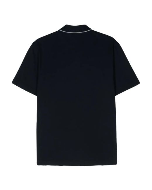 Brioni Black Logo-Embroidered Cotton Polo Shirt for men