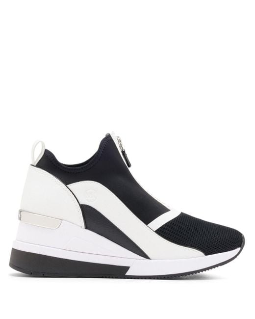 Michael Kors White Spencer Wedge Sneakers