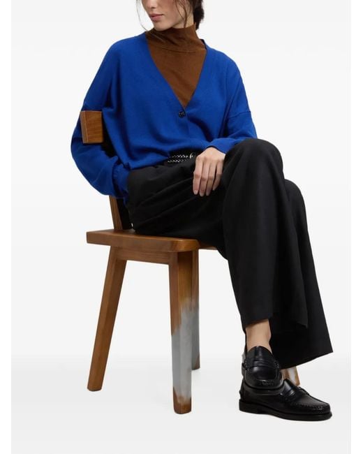 Woolrich Blue Fine-Knit Merino-Wool Cardigan