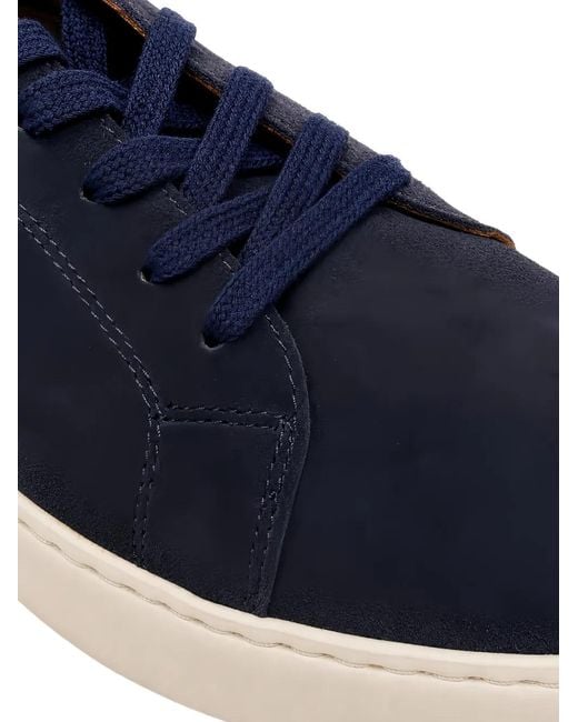 Poche Paris Blue Lace-Up Suede Sneakers for men