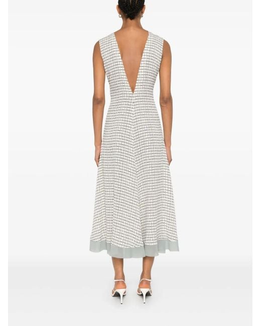 Fendi Zijden Midi-Jurk in het White