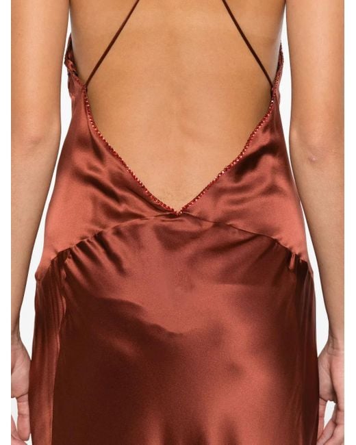 Amiri Brown Satin Dress