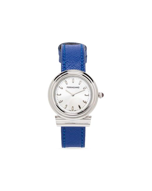 Reloj Gancini Leather de 28 mm Ferragamo de color Blue