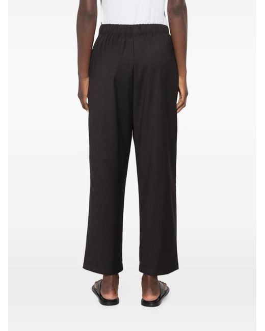 Dixie Black Pleated Wide-Leg Trousers
