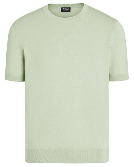 Zegna Green Fine-knit Cotton T-shirt for men