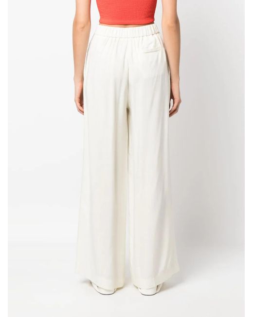 Forte_forte White Tweed Viscose Silk Trousers