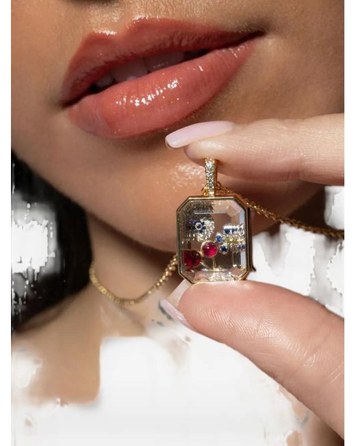 Loquet London Metallic Evil Eye-Motif Diamond And Sapphire Charm