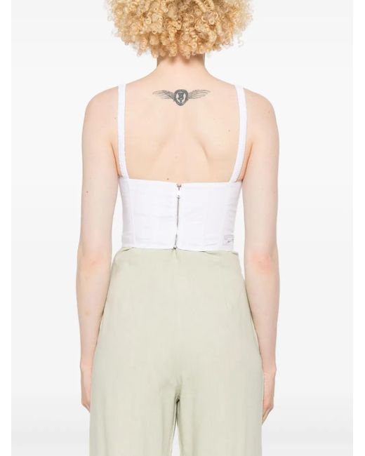 Erika Cavallini Semi Couture Agata コルセットトップ White