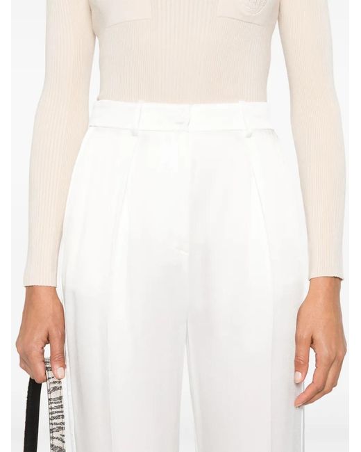 Elisabetta Franchi White Tapered Trousers