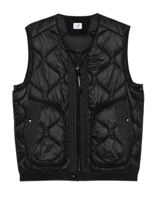 Giacca D.D. Gilet Shell Trapuntato di C P Company in Black da Uomo