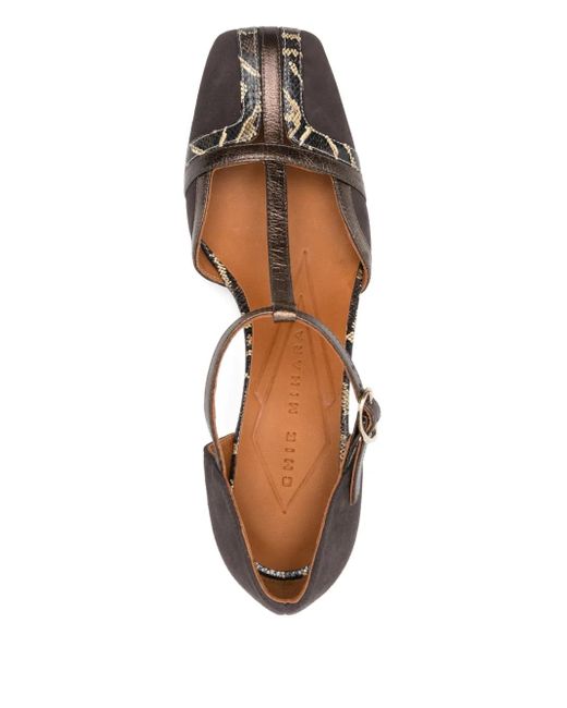 Chie Mihara Brown Sandalen mit Blockabsatz 60mm