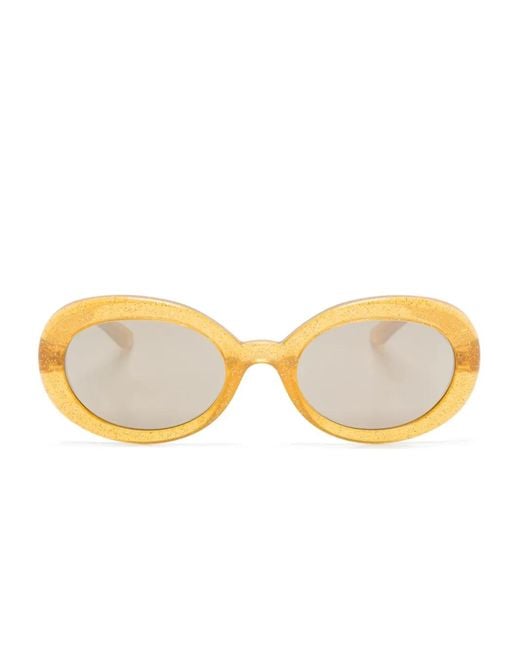 Dolce & Gabbana Yellow Logo-Appliqué Sunglasses