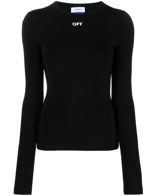 Off-White c/o Virgil Abloh Black Logo Long Sleeve T-Shirt