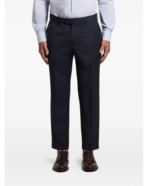 Peserico Blue Wool Trousers for men