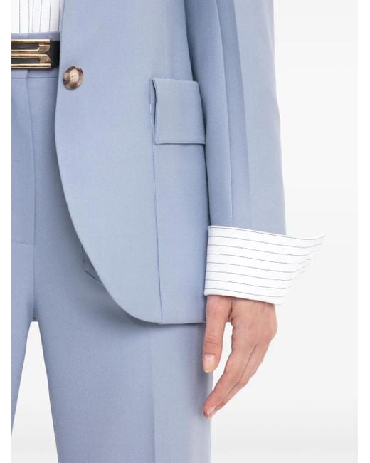 Victoria Beckham Blue Wool Button Blazer