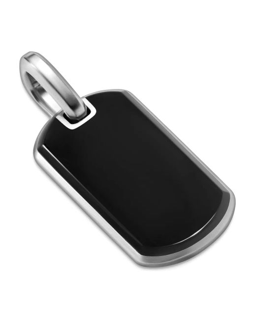 David Yurman Black Sterling Chevron Onyx Tag (27Mm) for men