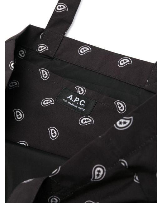 A.P.C. Black Lou Canvas Tote Bag for men