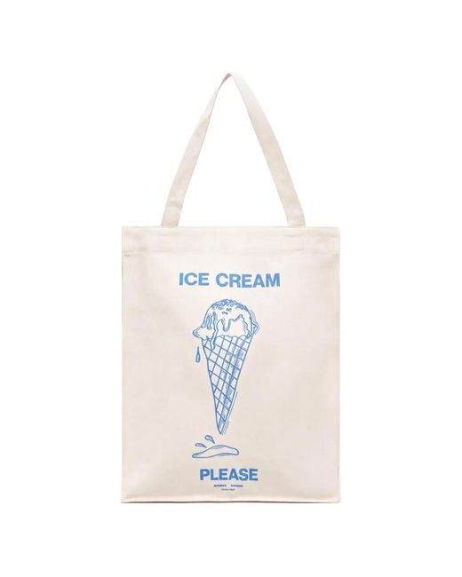 Bolso Shopper Estampado Samsøe & Samsøe de color White