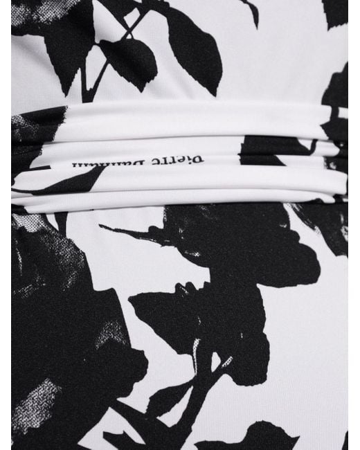 Balmain White Badeanzug mit Blumen-Print