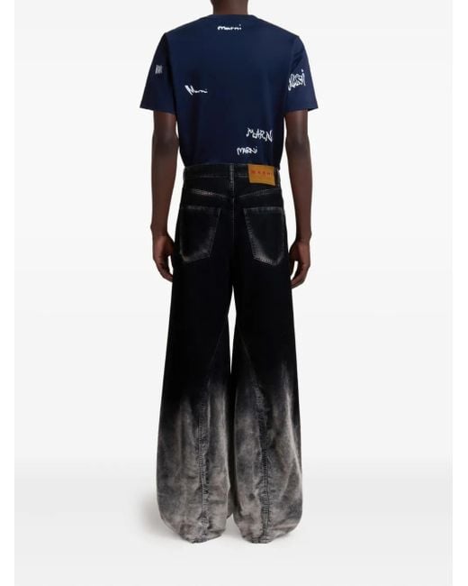 Jeans Effetto Sfumato di Marni in Black da Uomo
