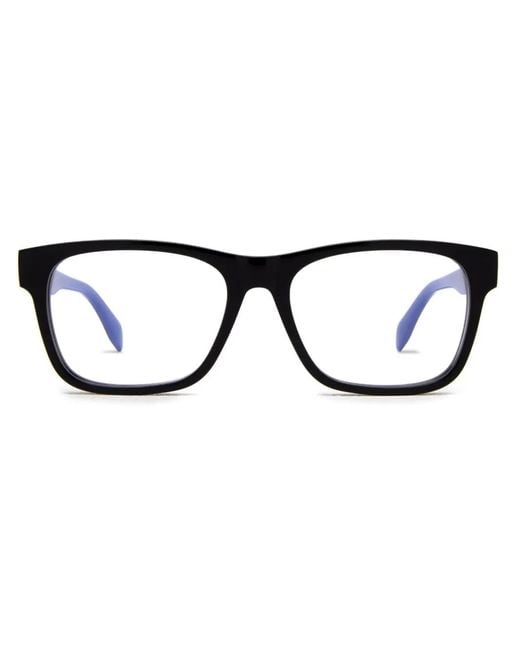 McQueen Black Rectangle-Frame Glasses for men