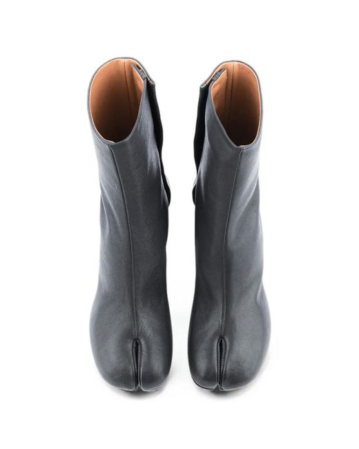 Maison Margiela Gray Tabi Leather Ankle Boots