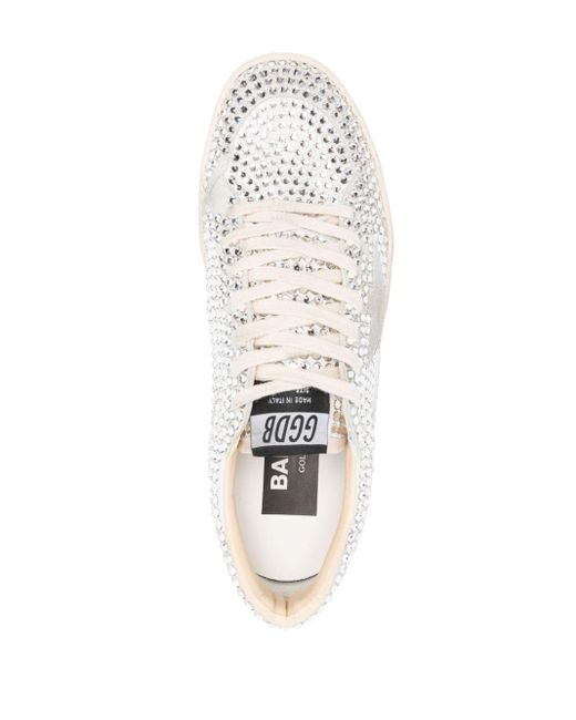 Golden Goose Deluxe Brand Ball Star Sneakers Verfraaid Met Stras in het White
