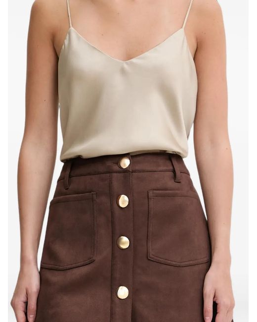 Bardot Brown Patch-Pocket Mini Skirt